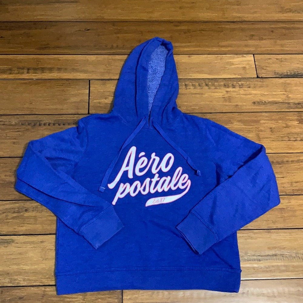 Aeropostale blue, pink and white sweatshirt